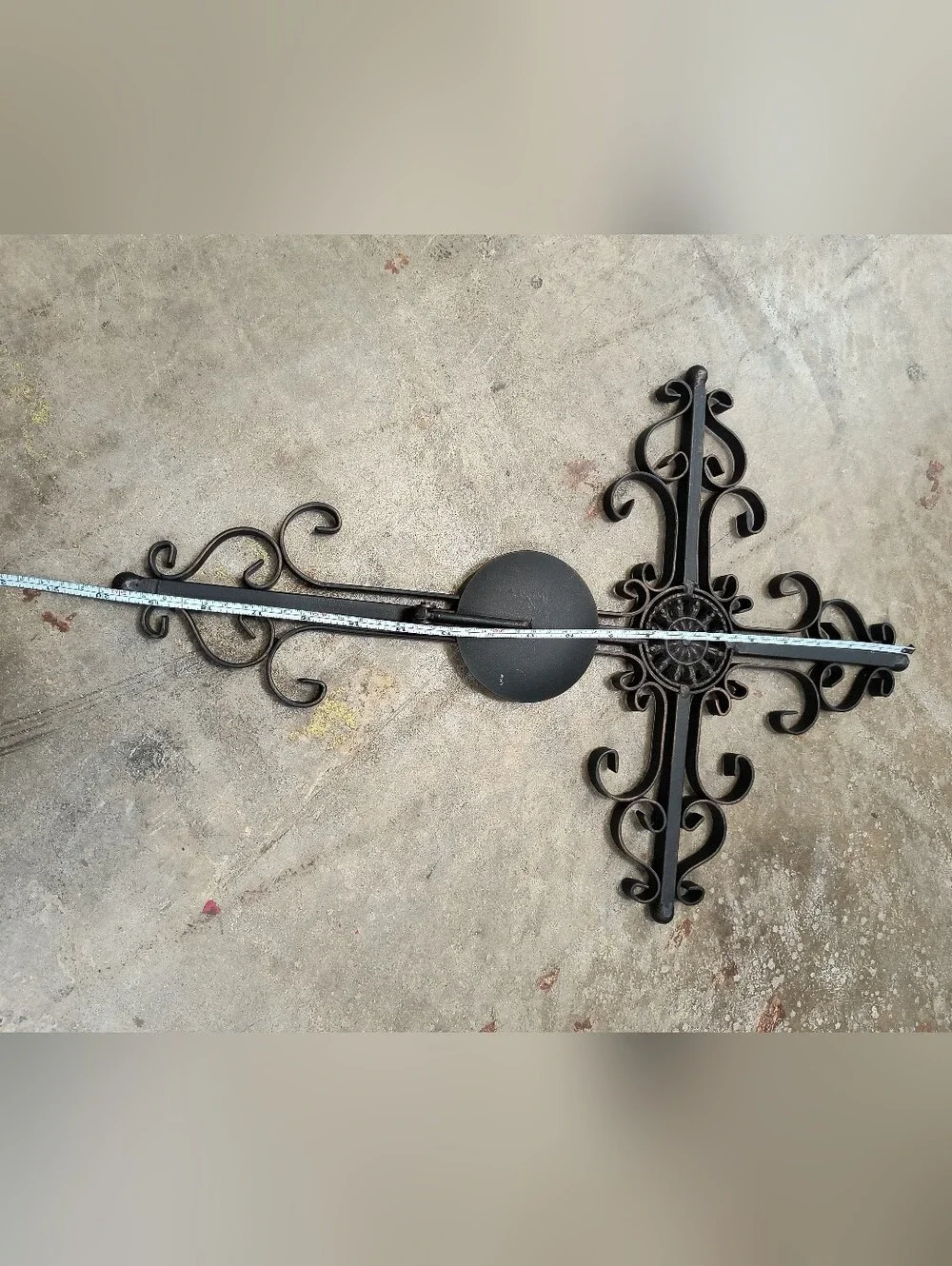 VINTAGE Metal Cross Black – Home Wall Decor Collapsible Candle Holder -